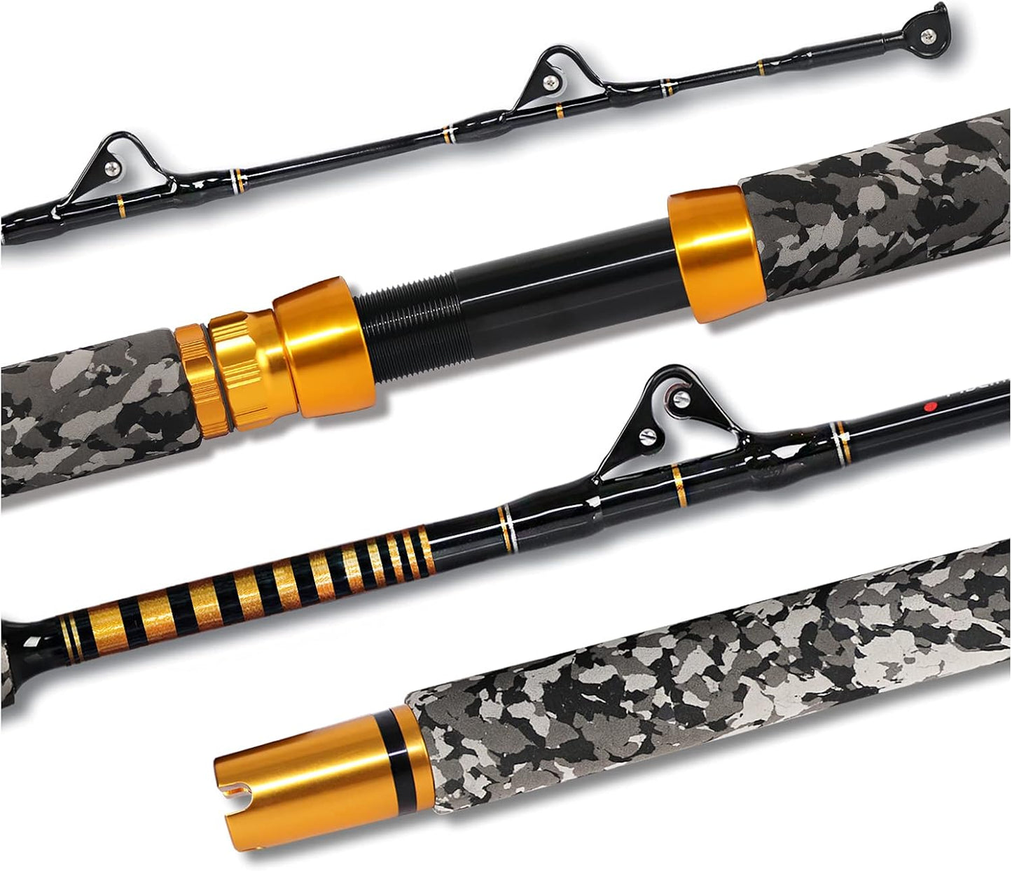 1-Piece Saltwater Offshore Trolling Rod 6-Feet Big Game Rod Conventional Boat Fishing Pole