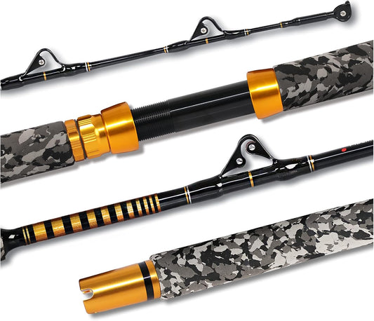 1-Piece Saltwater Offshore Trolling Rod 6-Feet Big Game Rod Conventional Boat Fishing Pole