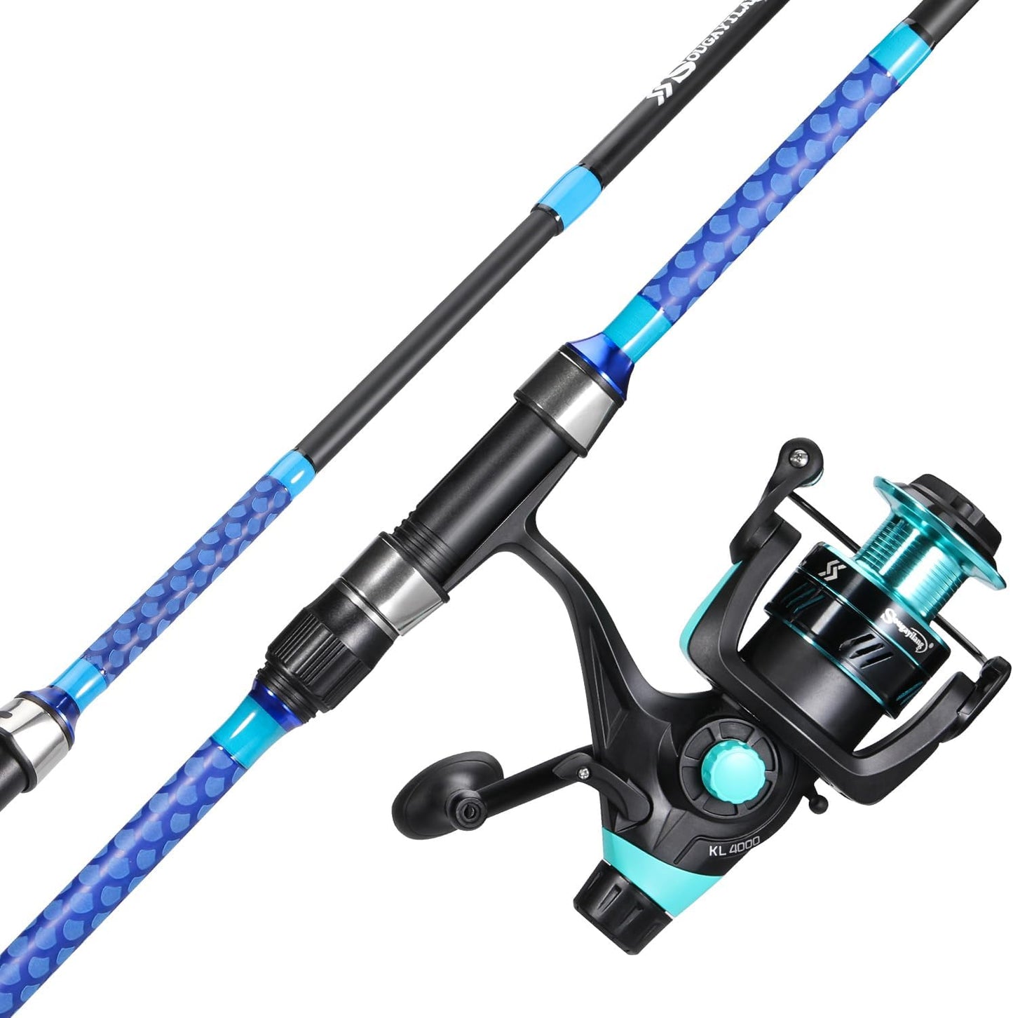 3 Piece Baitfeeder Combo Surf Fishing Rod Combo Medium/Heavy Travel Spinning Rod with 4000 Size Reel (9'/10'/11'/12')