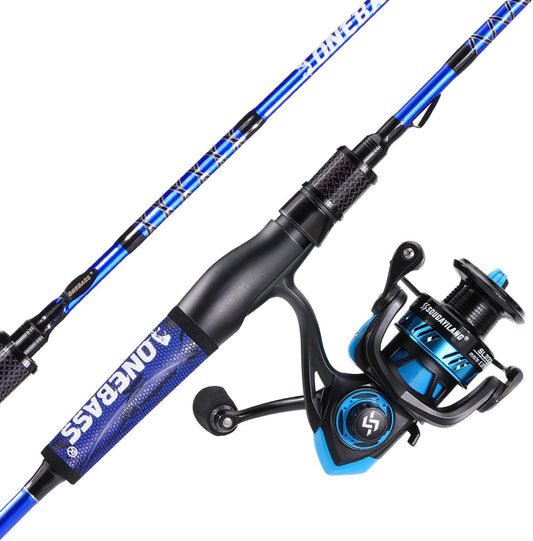 Fishing Rod and Reel Combo, IM7 Graphite 2 Pc Blank Baitcasting Combo, Spinning Rod with SuperPolymer Handle