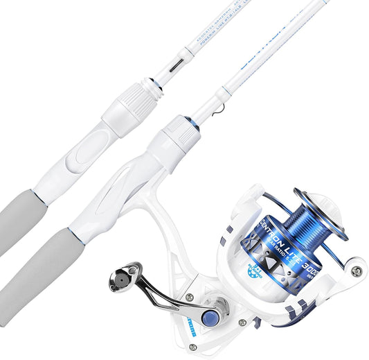 Centron Lite Fishing Rod and Reel Combo, IM6 Graphite 2Pc Blanks, Stainless Steel Guides with Ceramic Rings, Contoured EVA Handles & Fighting Butt, Split or Full Rear Handle Design, 13 Models