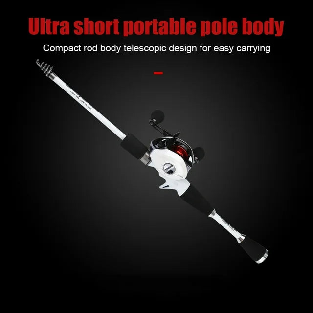 Carbon Fishing Rod Lightweight Spinning Telescopic Rock Pole Pesca (1.8m)
