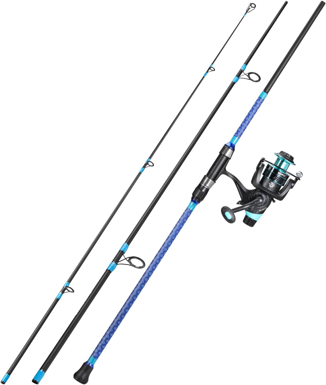 3 Piece Baitfeeder Combo Surf Fishing Rod Combo Medium/Heavy Travel Spinning Rod with 4000 Size Reel (9'/10'/11'/12')