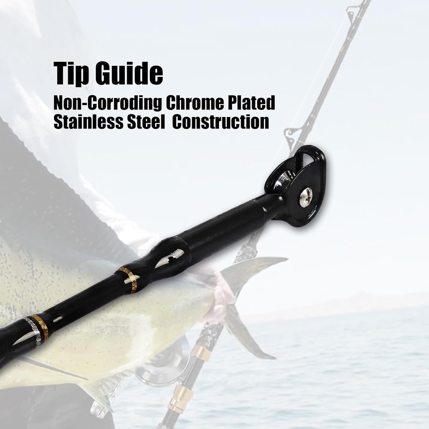 1-Piece Saltwater Offshore Trolling Rod 6-Feet Big Game Rod Conventional Boat Fishing Pole