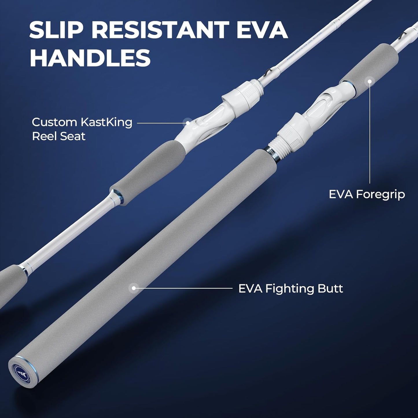 Centron Lite Fishing Rod and Reel Combo, IM6 Graphite 2Pc Blanks, Stainless Steel Guides with Ceramic Rings, Contoured EVA Handles & Fighting Butt, Split or Full Rear Handle Design, 13 Models